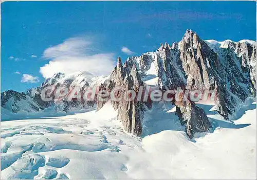 Moderne Karte Chaine du Mont Blanc Glacier de la Vallee Blanc Mont Blanc du Tacul m 4249