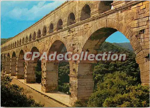 Moderne Karte Le Pont du Gard Aqueduc romain (Long 269 m haut 48 m)