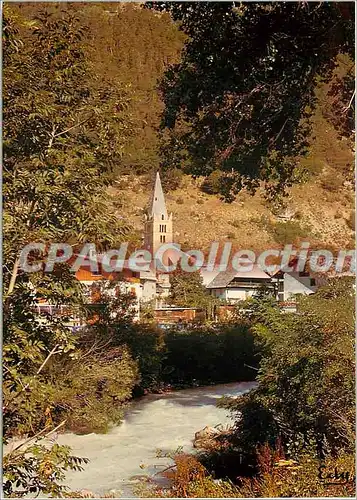 Moderne Karte Vallouise (Hautes Alpes) Alt 1167 m Vue du village depuis les bord du Gyr