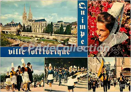 Cartes postales moderne La Bretagne Quimper la Cathedrale Saint Corestin Coiffe et Costume de Quimper