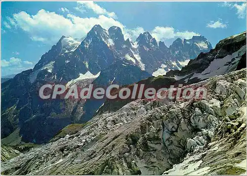 Cartes postales moderne Massif de l'Oisans La chaine du Pelvoux (3 946 m) et les Seracs du Glacier Blanc