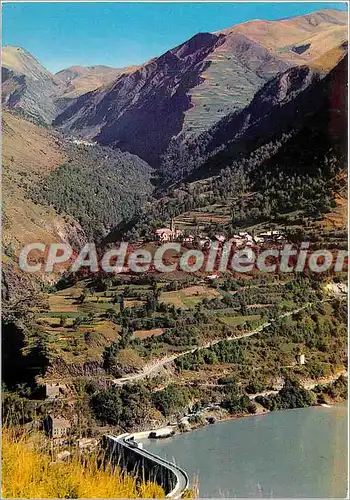 Cartes postales moderne En Dauphine Barrage du chambon (1100 m) et Mizoen (1206 m)