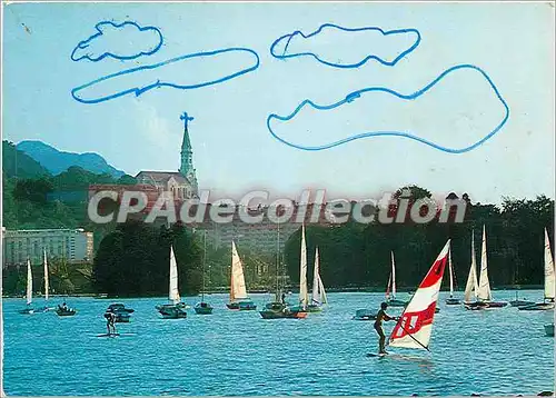 Moderne Karte Annecy (Haute Sav) Regates sur le lac face a la Basilique de la Visitation