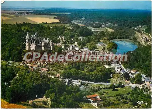 Moderne Karte Pierrefonds (Oise) Vue aerienne le chateau