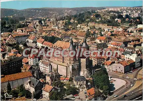 Moderne Karte Montbeliard (Doubs) Vue aerienne le chateau