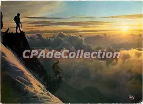 Cartes postales moderne Chamonix Mont Blanc Coucher de Soleil sur la mer de nuages