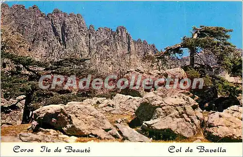 Moderne Karte Corse Ile de Beaute Col de Bavella les Aiguilles vues du Col