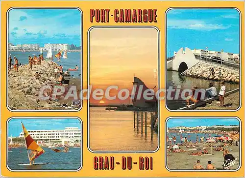 Cartes postales moderne La Camargue Port Camargue (Gard) La plage la Capitainerie et les marinas