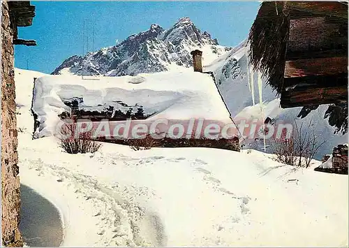 Cartes postales moderne En Savoie Chalet de montagne et le Grand Galibier 3201 m