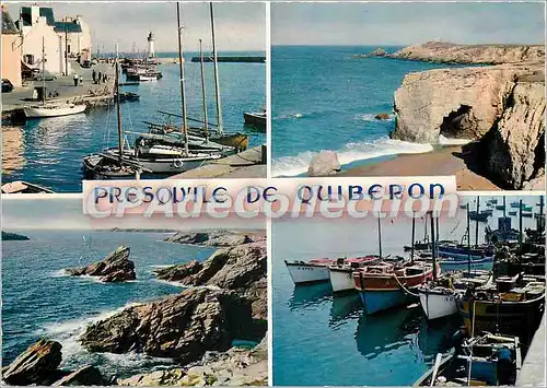 Moderne Karte La Bretagne en couleurs Presqu'ile de Quibero (Morbihan) La cote Sauvage Port Haliguen et Port