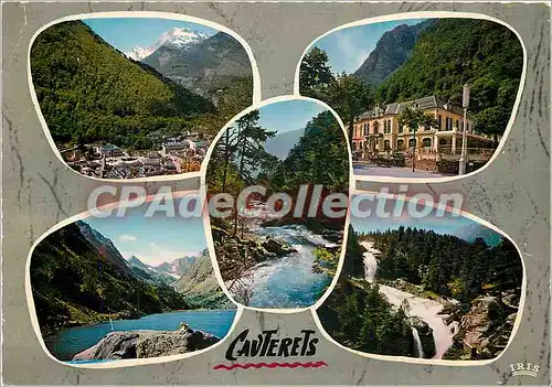 Moderne Karte Les Pyrenees Cauterets Vue generale le casino un gave le Lac de Gaube Cascade du Pont d'Espagne
