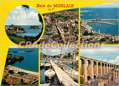 Cartes postales moderne Baie de Morlax Le chateau du Taureau et l'Ile Louet