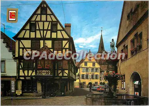 Cartes postales moderne Alsace (France) Turckheim (Haut Rhin) Place Turenne et sa Fontaine Ste Anna (1408 m)