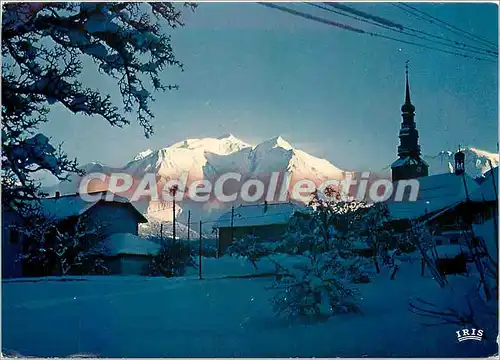 Cartes postales moderne Combloux 986 m Haute Savoie Coucher de soleil sur le massif du Mont Blanc