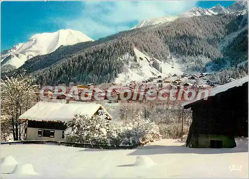Cartes postales moderne Les Contamines Montjoie 1164 m Haute Savoie La Station et le Varassay depuis le Nivorin