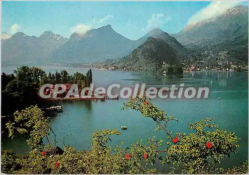 Moderne Karte Le Lac d'Annecy Le petit et le Massif des Bauges Talloires et Duingt