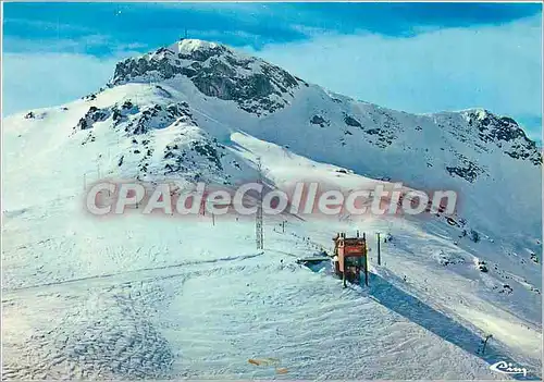 Moderne Karte Auron (Alpes Mme) alt 1600 m vue aerienne Massif de l'As Donnas et la Gare du telepherique