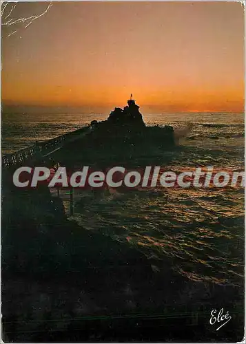 Cartes postales moderne Biarritz Coucher de Soleil au rocher de la Vierge