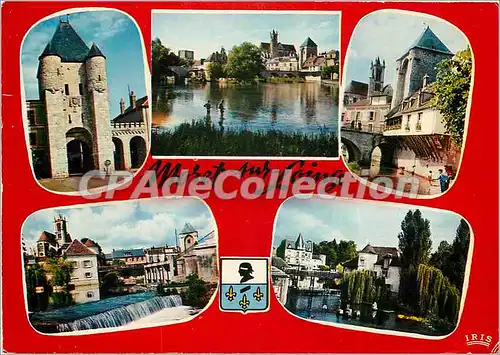 Cartes postales moderne Morets sur Loing la porte de Paris la peche dans le Loing la Porte de Bourgogne et les maisons