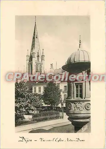 Moderne Karte Dijon Vue vers l'Eglise N D