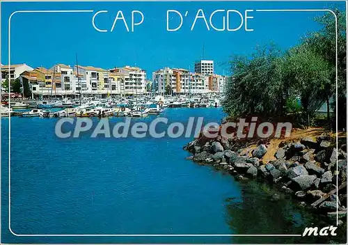 Moderne Karte Le Languedoc le Cap d'Agde Echappee suer le Quai Luno