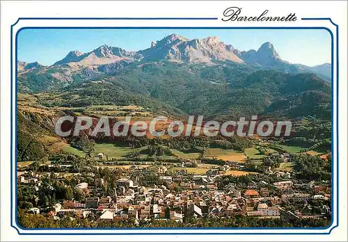 Moderne Karte Alpes de Haute Provence Barcelonnette (alt 1133 m) Vue generale au fond le chapeau de Gendarme