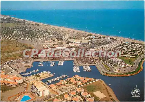 Cartes postales moderne Le Languedoc le Cap d'Agde Centre Naturiste vue aerienne sur port Ambonne Port Nature et le Cen