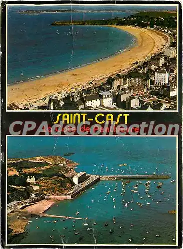 Cartes postales moderne La Cote de Penthievre Saint Cast la grande plage et le port en eau profonde