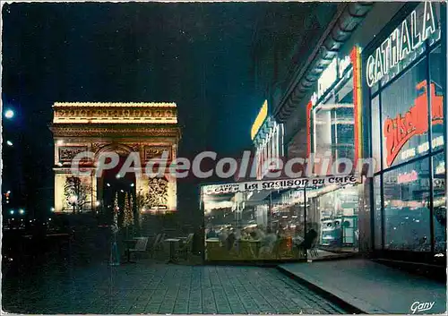 Cartes postales moderne Paris la nuit l'Arc de Triomphe