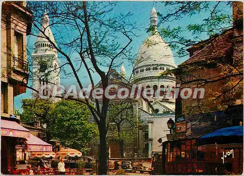 Cartes postales moderne Paris la Basilique du Sacre Coeur et la Place du Tertre