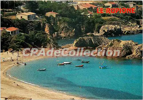Moderne Karte Corse Ile de Beaute Souvenir de Rupione La Plage Vue generale