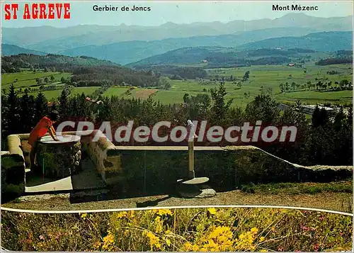 Moderne Karte Saint Agreve (Ardeche) Alt 1050 m la Table d'Orientation et la chaine des Cevennes