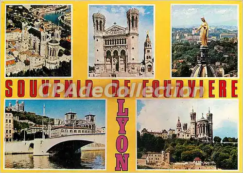 Cartes postales moderne Lyon Basilique de Fourviere et la Saone