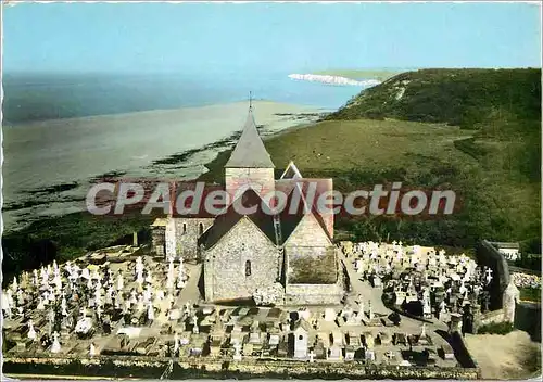 Cartes postales moderne Varengeville (S M) L'Eglise M H XIIe s et le cimetiere Marin