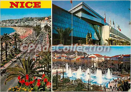 Moderne Karte La Cote d'Azur Nice La Promenade des Anglais Acropolis Espace Massena