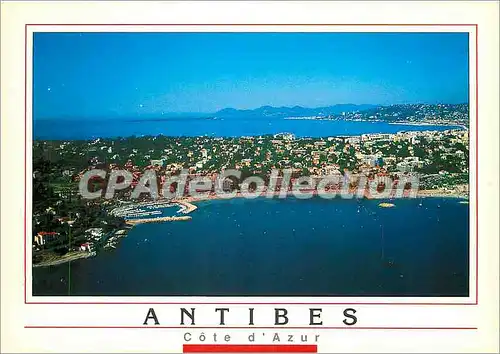 Cartes postales moderne La Cote d'Azur Antibes la plage de la Salis le port de la Salis