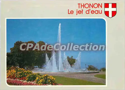 Cartes postales moderne Sur les rives du Lac Leman Thonon les Bains (Hte Savoie) Le jet d'eau de la Place du chateau