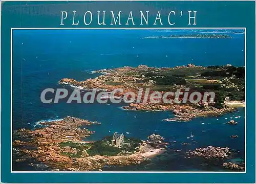 Cartes postales moderne La Bretagne en couleurs Perros Guirec Ploumanach le chateau de Costaeres les rochers et le phar