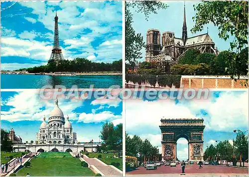 Cartes postales moderne Paris et ses Merveilles Tour Eiffel Cathedrale N D