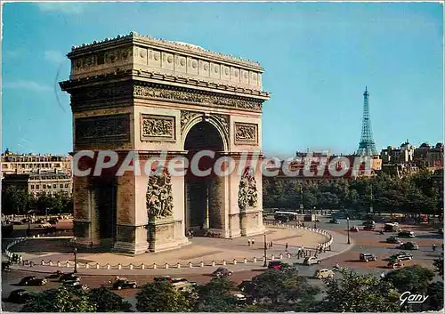 Moderne Karte Paris la Place de l'Etoile L'Arc de Triomphe et la Tour Eiffel