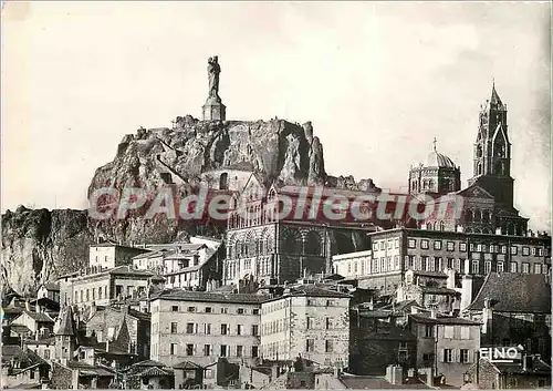 Cartes postales moderne Le Puy en Velay (Haute Loire) alt 630 m Vue d'ensemble sur le rocher Corneille le Cathedrale N