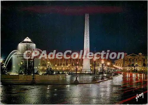 Cartes postales moderne Paris en Flanant La Place de la Concorde de vue de nuit