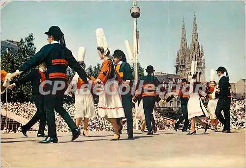 Moderne Karte Quimper Grandes fetes de Cornouaille Danses de Bretagne