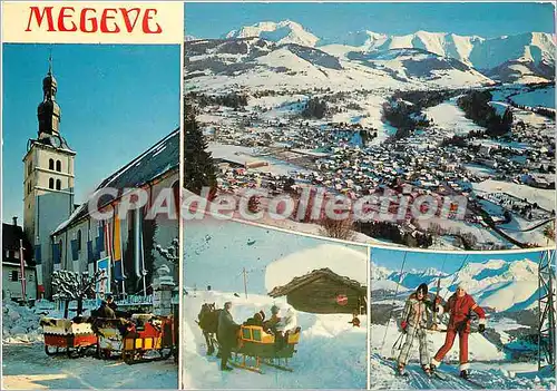 Cartes postales moderne Megeve (Haute Savoie) Alt de 1113 m a 2000 m et le massif du Mont Blanc