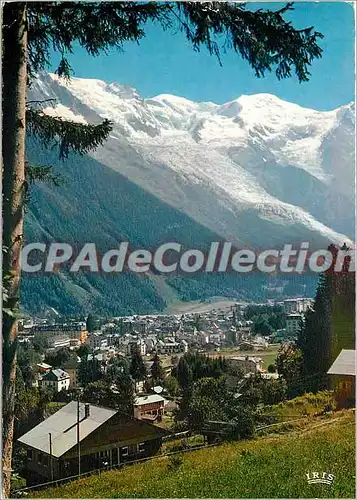 Cartes postales moderne Chamonix Mont Blanc Vue generale l'Aiguille du Midi le Mont Blanc le Dome du Gouter et le Glaci