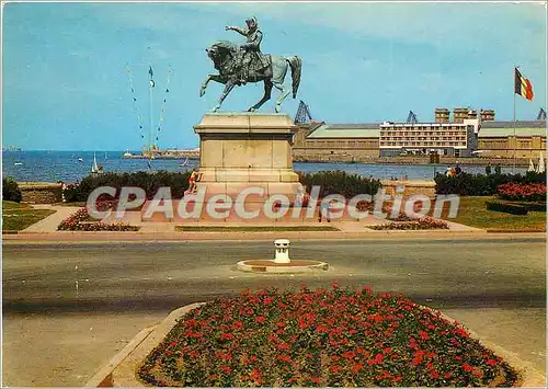 Moderne Karte Cherbourg (Manche) La Statue de Napoleon et Hotel Sofitel