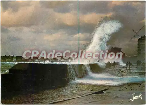 Moderne Karte Saint Malo Cite Corsaire Tempete d'equinoxe sur le Sillon