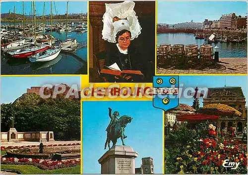 Cartes postales moderne Cherbourg (Manche) le bassin des Yachts le port et le quai de Coligny