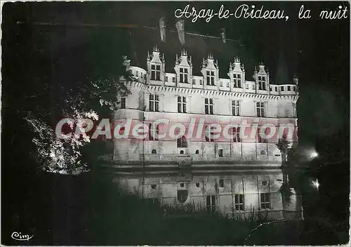 Cartes postales moderne Azay le rideau (I et L) Le chateau Illumine