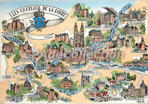 Cartes postales moderne Les provinces Francaises les chateaux de la Loire